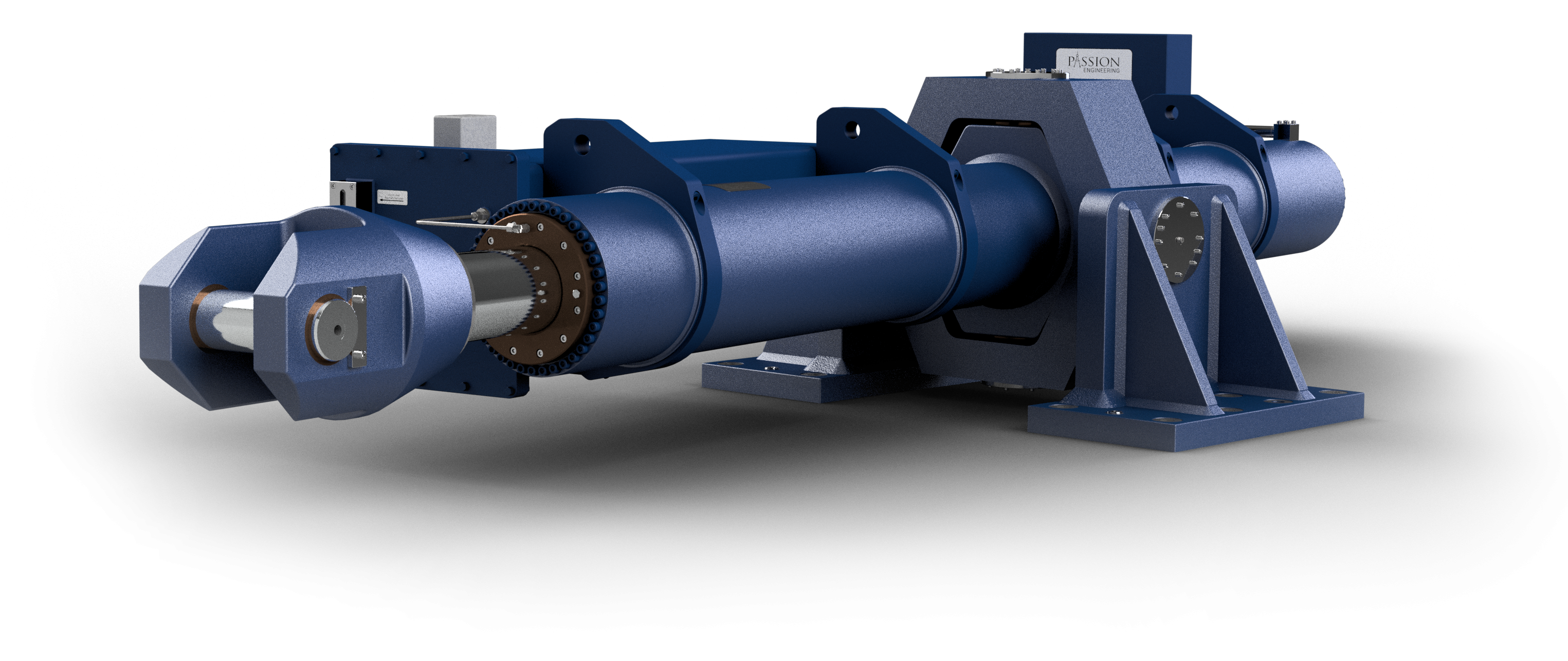 Electrohydraulic actuator with special gimbal mount and onboard controls