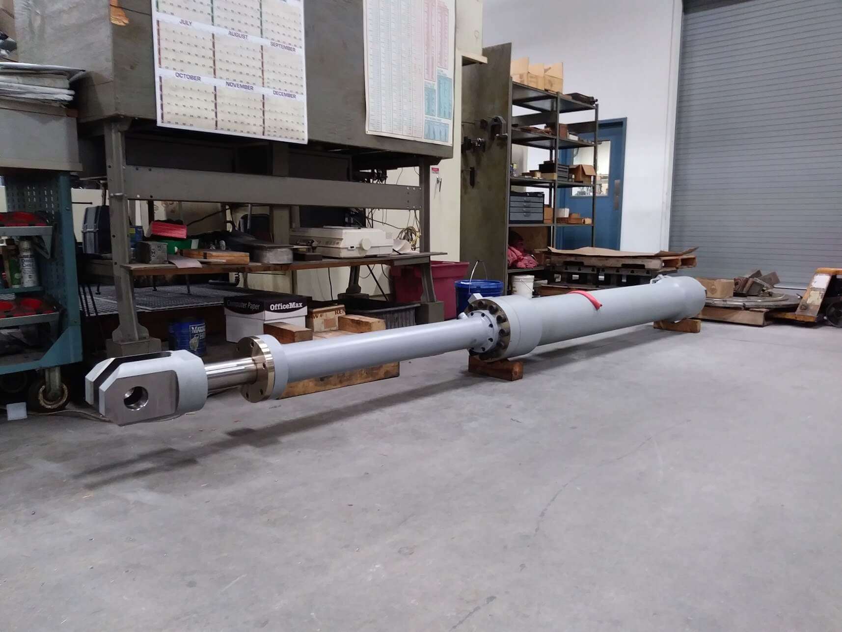Custom nickel alloy subsea hydraulic cylinder for submarine in shop