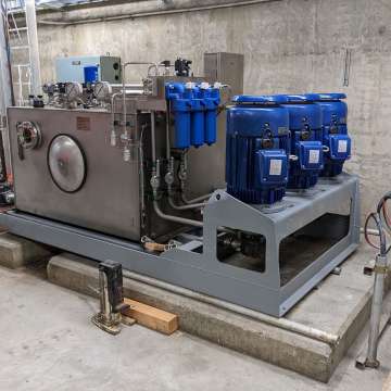 Custom stainless steel hydraulic power unit for hydroelectric dam outlet gate